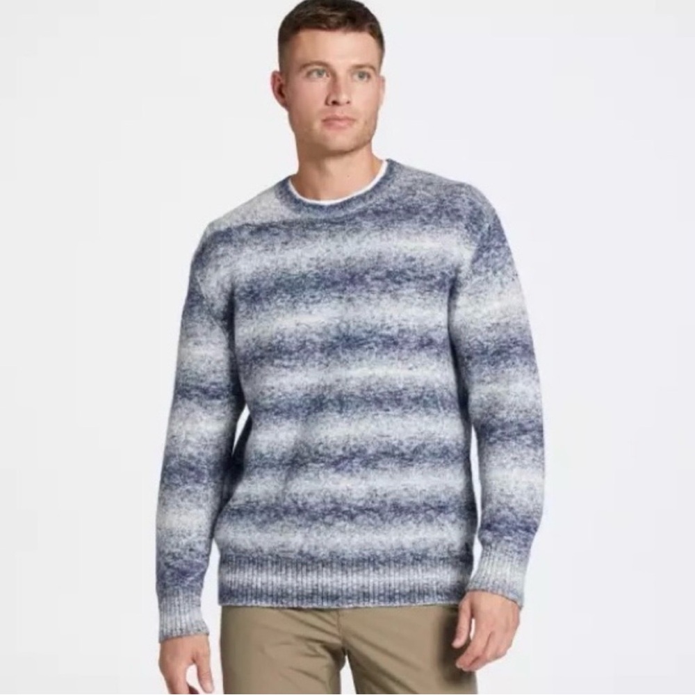 VRST mens XL Blue & white relaxed fit Crewneck Sweater
